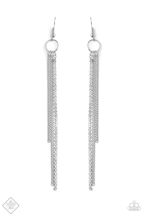 3-Piece White Encrusted Sleek Tassel Set SET#6623