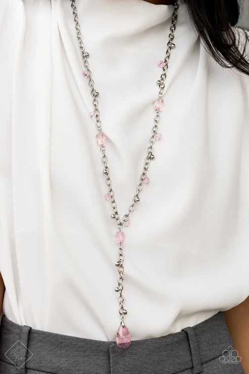 3-Piece Oversized Pink Faceted Translucent Crystal Trickle Chandelier Teardrop Set SET#6715