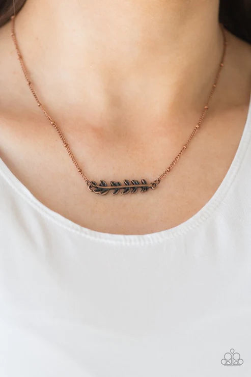 2-Piece Copper 3D Leaf Choker Set SET#5019