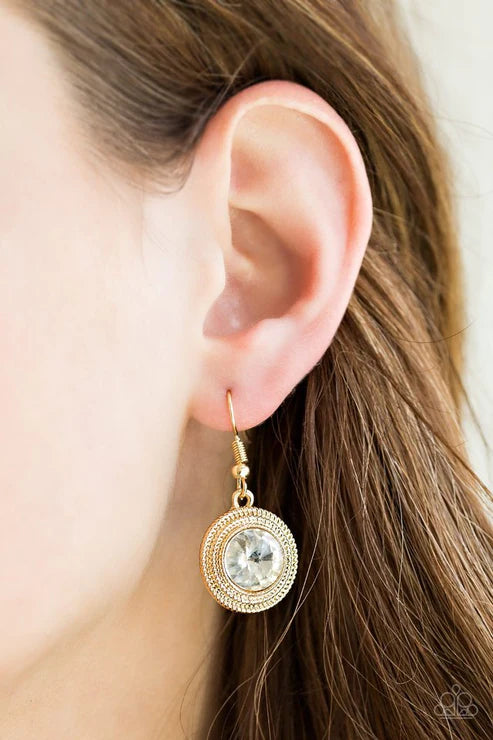 Beginners LUXE - Gold Round Textured Earrings E#4037