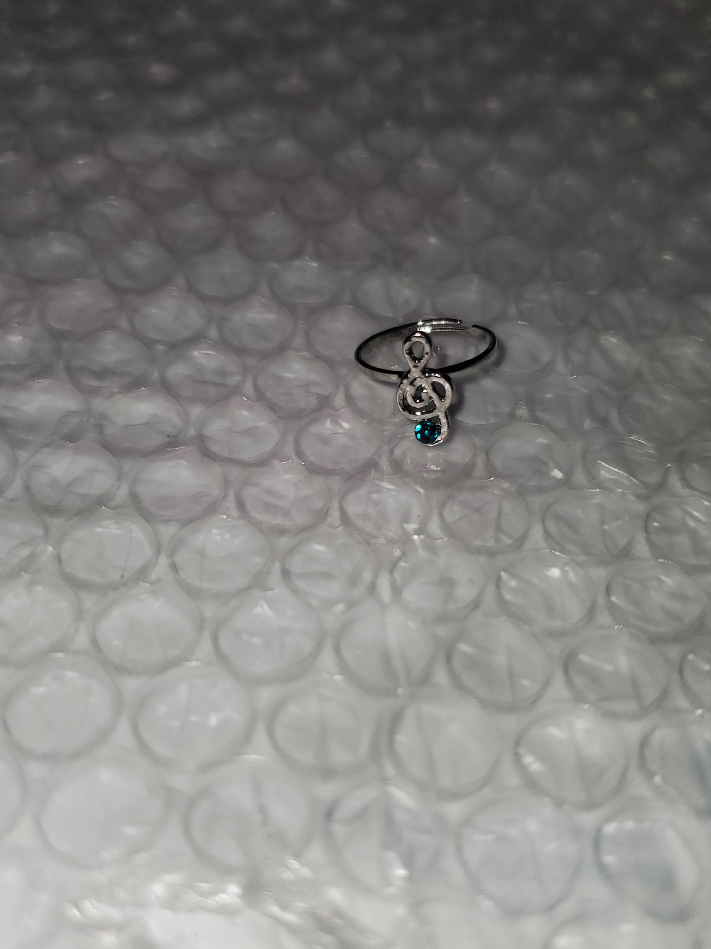 Starlet Shimmer - Blue 3D MUSIC Treble Clef Encrusted Rings SS#118 Lil Divas