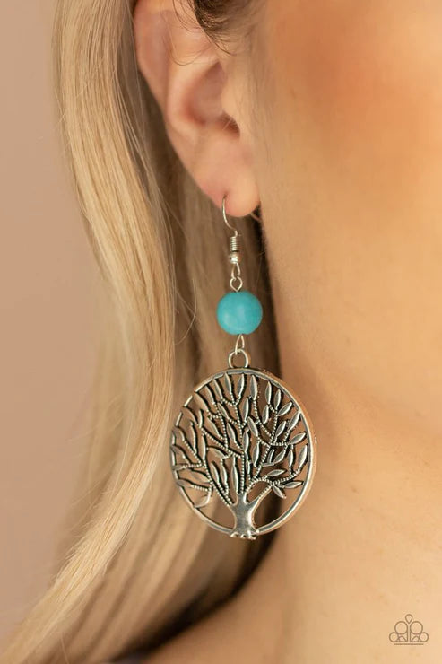 Bountiful Branches - Blue Stone 3D Tree Branches Earrings E#2883