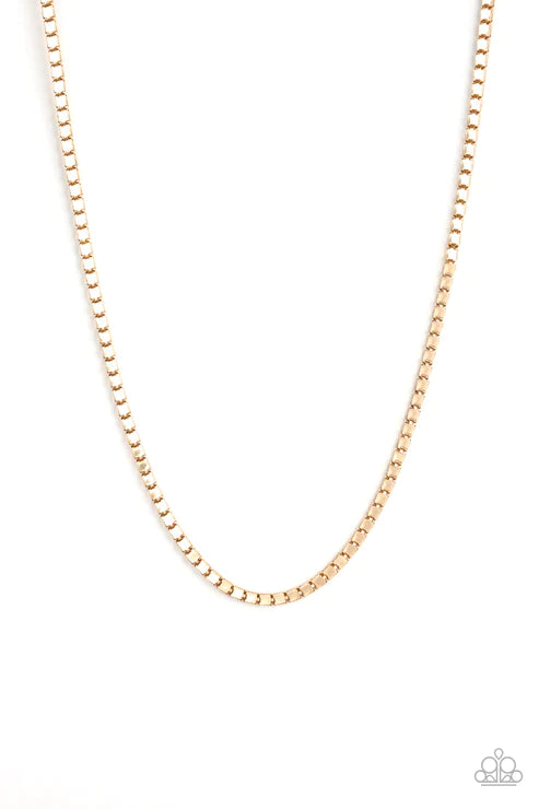2-Piece Oversized Gold Cubed Box Chain Link Urban Set#5779