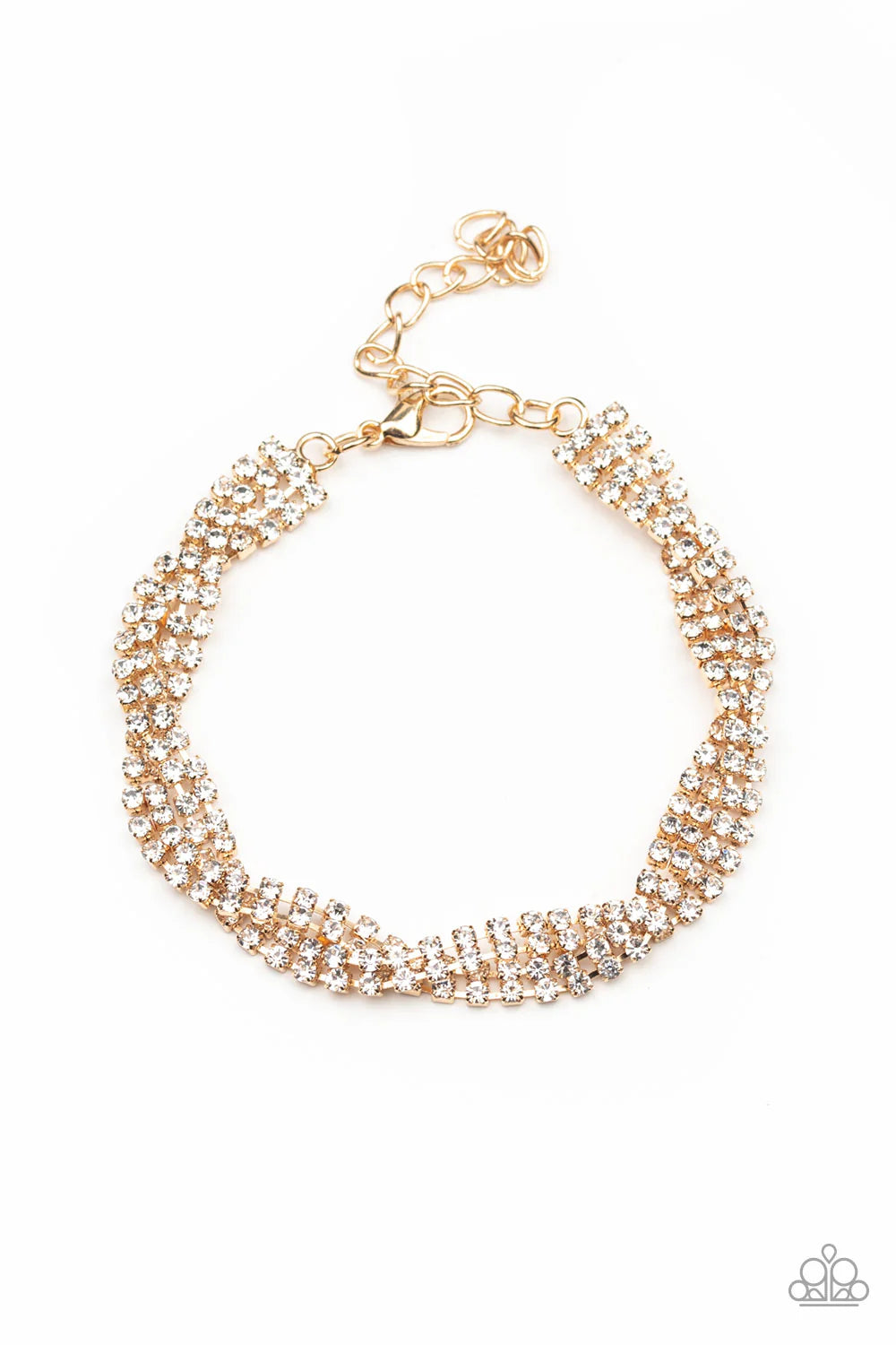 Braided Twilight - Gold Braided Encrusted Bracelet B#7136