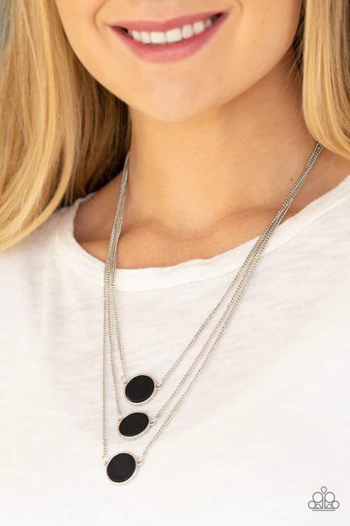 CEO of Chic - Matte Black (Reversible Floral Side) Necklace N#3658