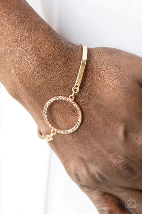 Center Of Couture - Gold Encrusted Circular Bracelet B#6068
