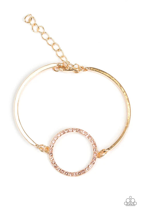 Center Of Couture - Gold Encrusted Circular Bracelet B#6068