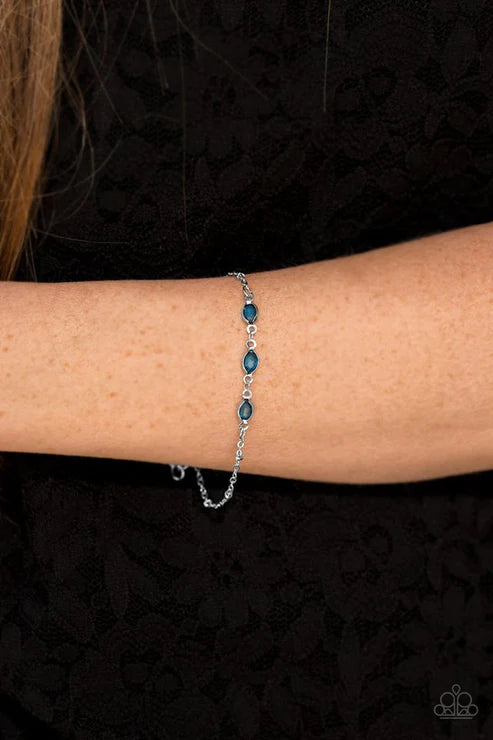 Center Stage Chic - Blue Crystal Satellite Chain Bracelet B#3606