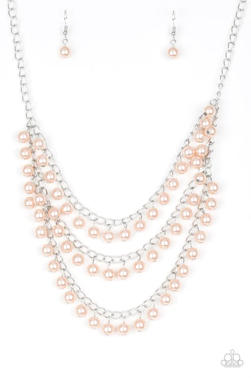 Chicly Classic - Bubbly Brown Trio Pearl Palette Necklace N#3815