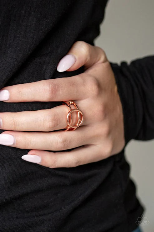 City Center Chic - Copper Airy Arc Circle Ring R#5864