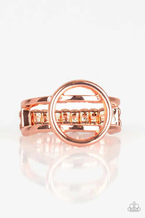 City Center Chic - Copper Airy Arc Circle Ring R#5864