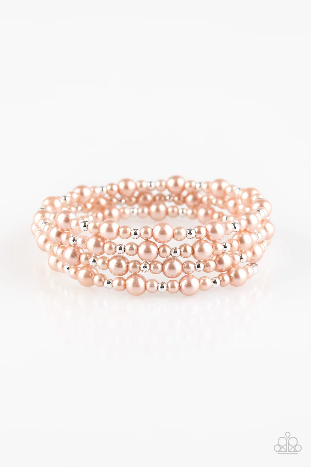 Classic Confidence - Brown Pearl Wire Coil Infinity Wrap Bracelet B#7108