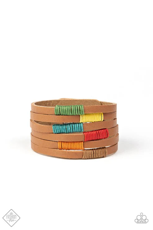 2-Piece Multi Rustic Hammered Spliced Leather Set SET#6644