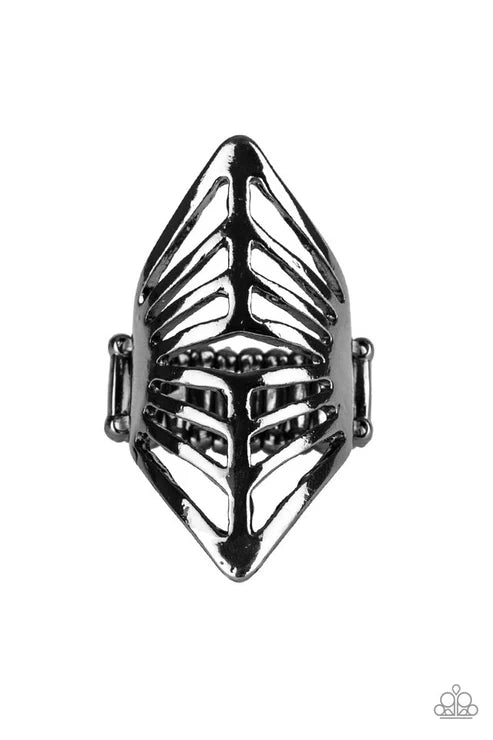 Deco Defender - Oversized Black Bar Arc Ring R#6263