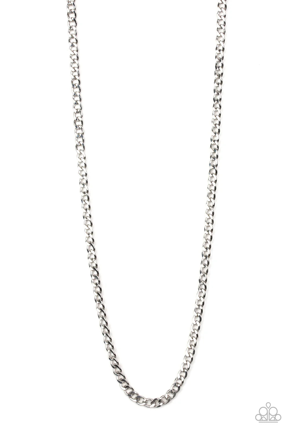 2-Piece Oversized Silver Beveled Cable Chain Urban Set SET#2110