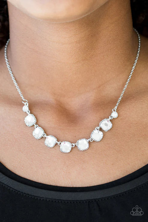Deluxe Luxe - White Infused Textured Link Necklace N#3645