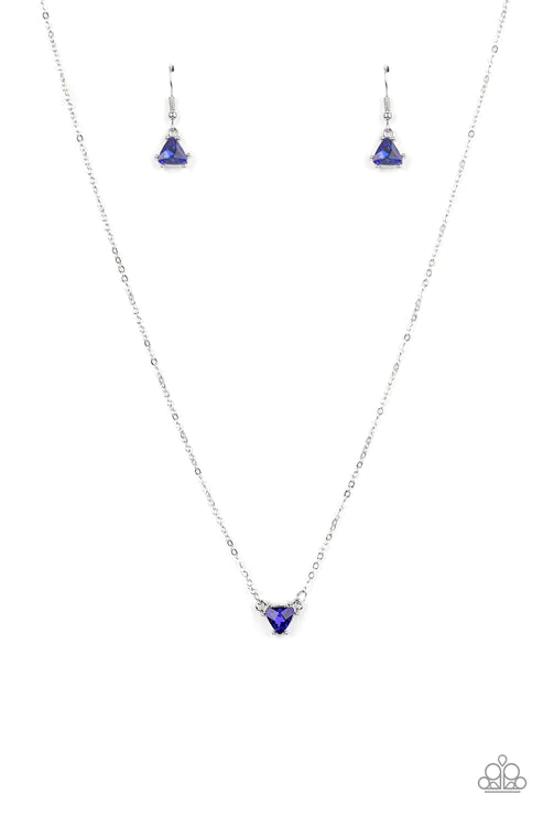 Downright Dainty - Blue (French) Encased Triangular Necklace N#3231