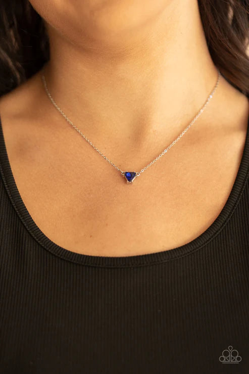 Downright Dainty - Blue (French) Encased Triangular Necklace N#3231