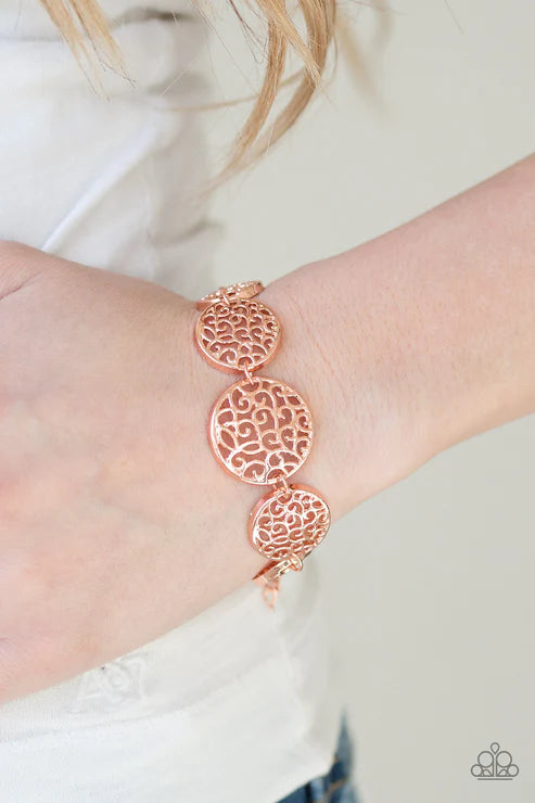 Dream WHIRL - Copper Whirl Filigree Link Bracelet B#6384