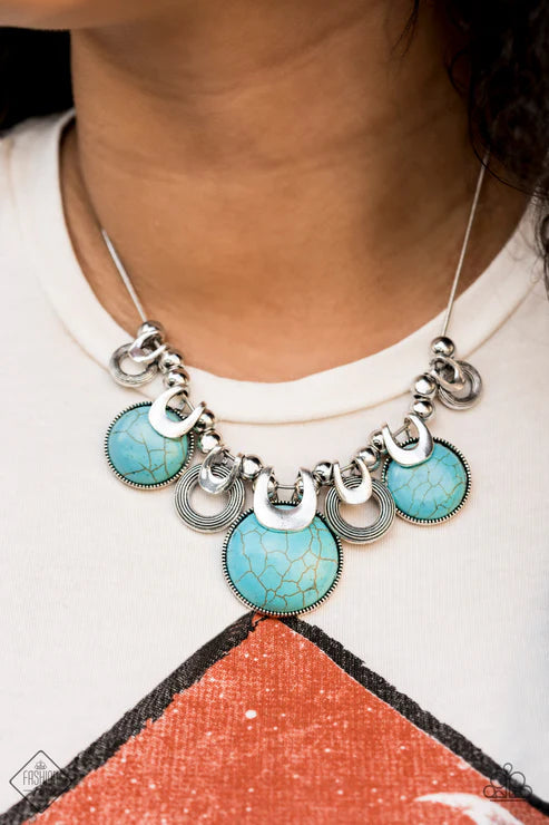 3-Piece Oversized Blue Abstract Stone Crescent Hoop Set SET#6888
