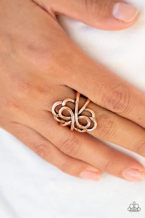 Ever Entwined - Oversized Copper Filigree Loops Ring R#3084
