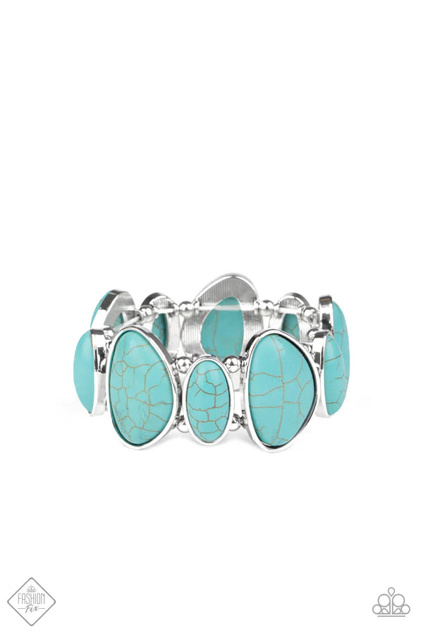 2-Piece Oversized Blue Imperfect Asymmetrical Hammered Stone Set SET#6930