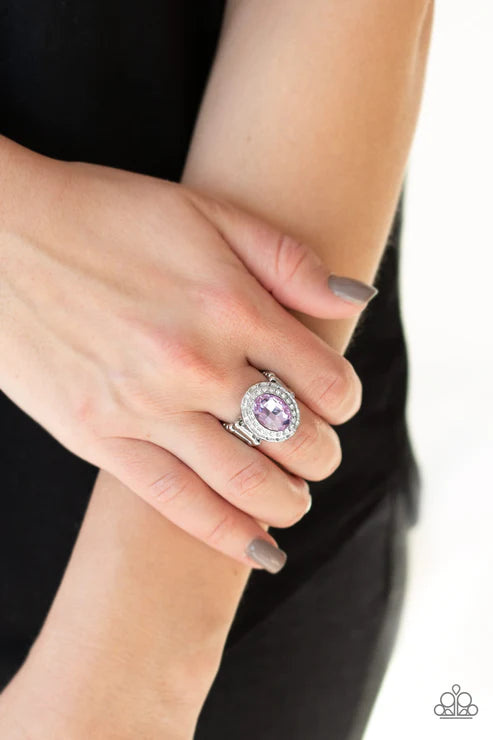 Fiercely Flawless - Purple Faceted Textured Encrusted Ring R#6136