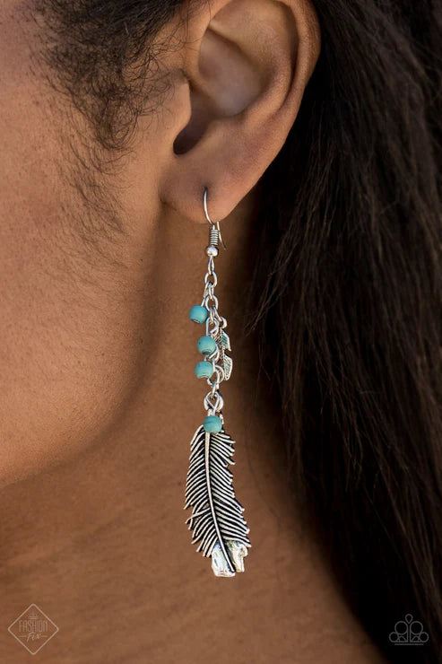 3-Piece Blue Sunburst Stone3D Feather Floral Leafy Set SET#6656