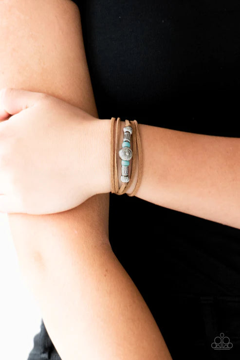 Find Your Way - Blue Knotted Tie Suede Urban Bracelet B#4801