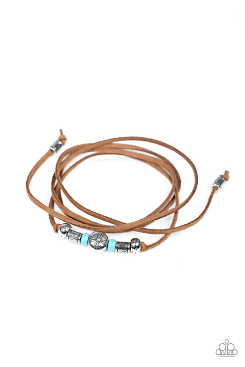 Find Your Way - Blue Knotted Tie Suede Urban Bracelet B#4801