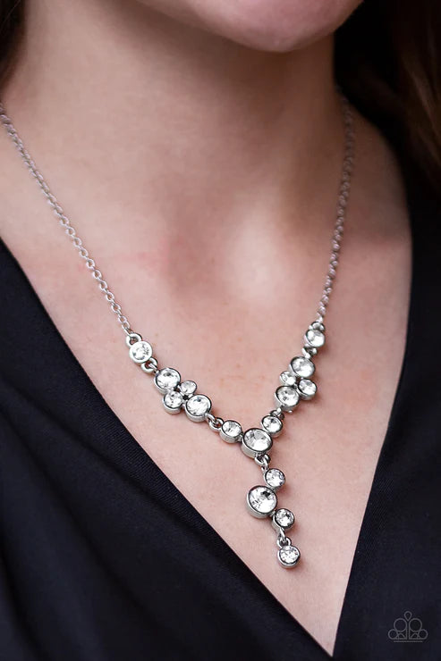 2-Piece White Dazzling Coalesce Trickle Encrusted Set SET#6010