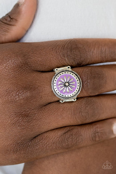 Free-Spirited Flower - Purple Floral Daisy Bloom Ring R#5865