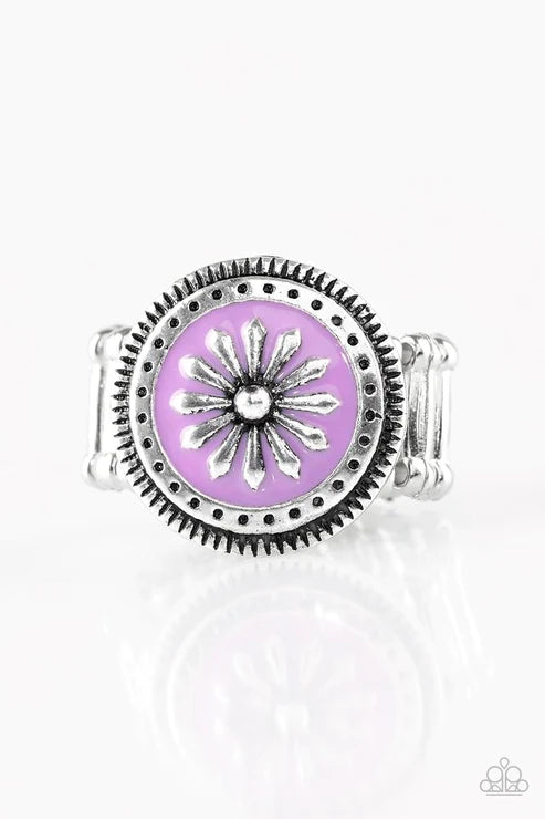 Free-Spirited Flower - Purple Floral Daisy Bloom Ring R#5865