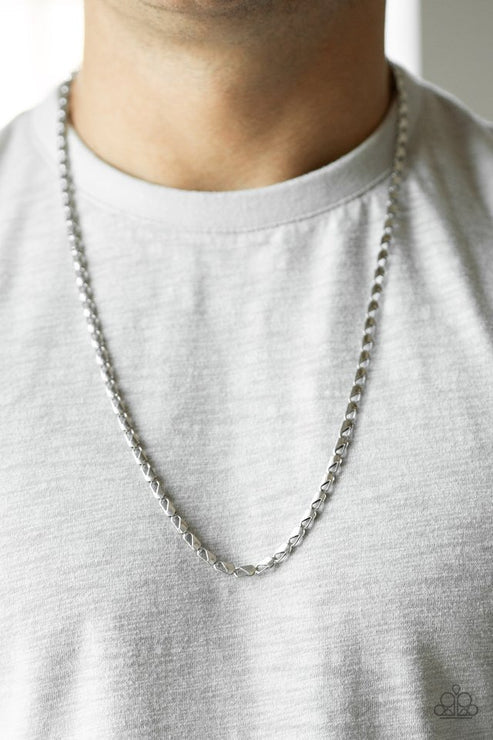 Free Agency - Silver Ornate Clasp Link Urban Necklace N#5890