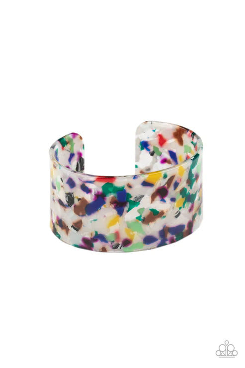 Freestyle Fashion - Oversized Multi Tortoise Shell Curl Cuff Bracelet B#4383