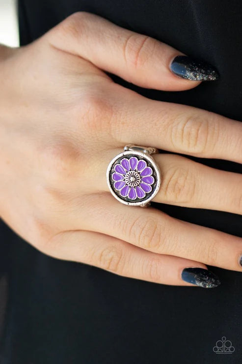 Garden View - Purple Flower Petals Ring E#6294