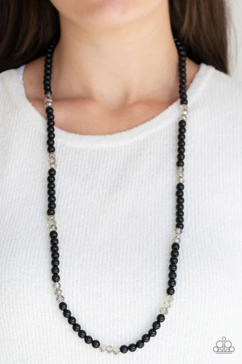 Girls Have More FUNDS - Black Smoky Crystal Necklace N#3129