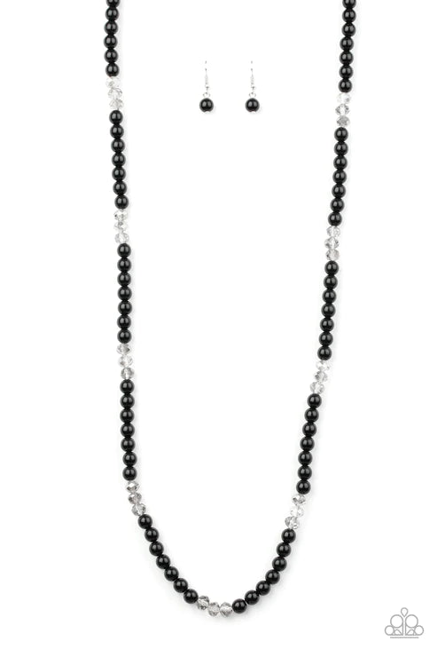 Girls Have More FUNDS - Black Smoky Crystal Necklace N#3129