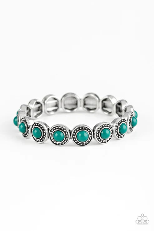 Globetrotter Goals - Quetzal Green Dotted/Studded Link Bracelet B#6260
