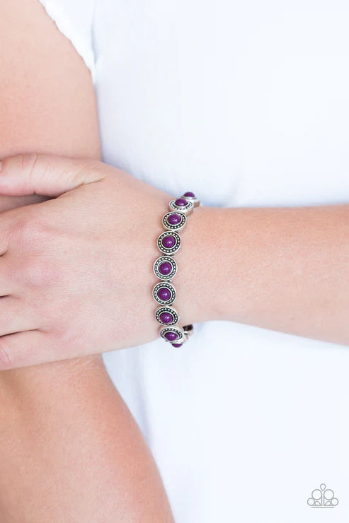 Globetrotter Goals - Purple Dotted/Studded Link Bracelet B#4701