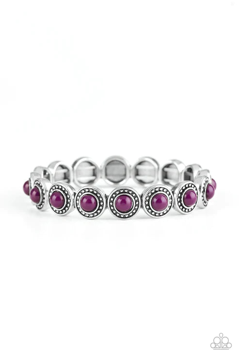 Globetrotter Goals - Purple Dotted/Studded Link Bracelet B#4701