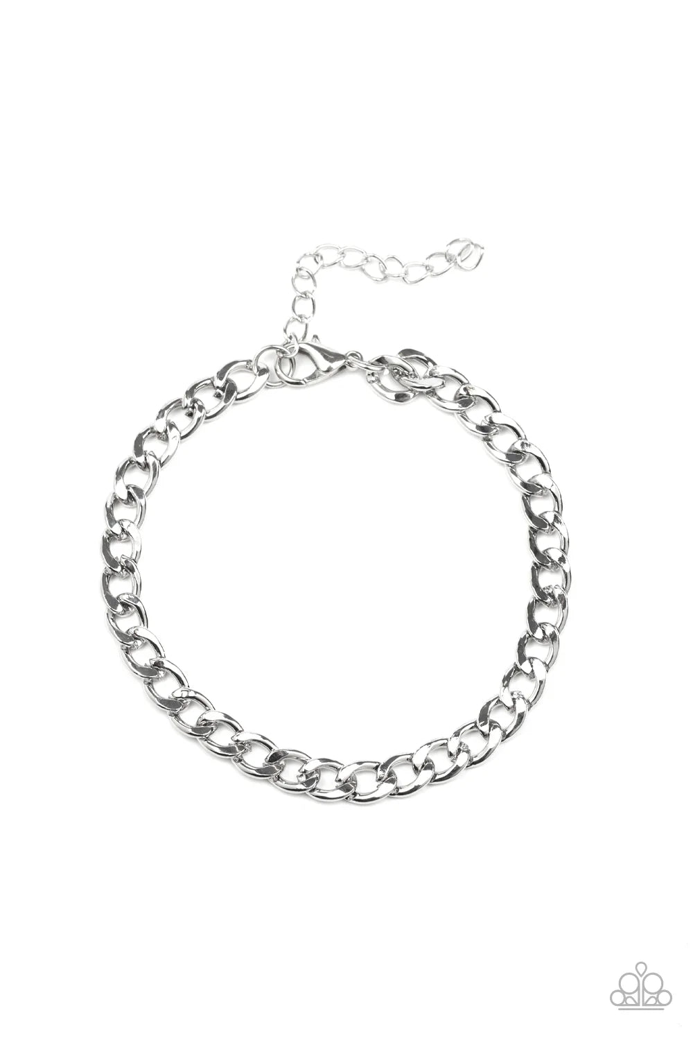 2-Piece Oversized Silver Beveled Cable Chain Urban Set SET#2110