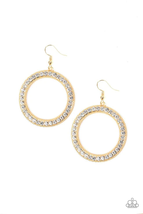 Haute Halo - Gold Encrusted Halo Hoop Earrings E#5466