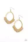 Heirloom Harmony - Oversized Gold Vintage Studded Fringe Earrings E#5421
