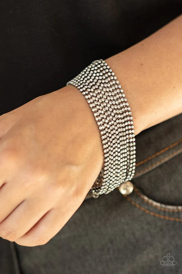 I Woke Up Like This - Oversized Black Encrusted Bracelet B#287