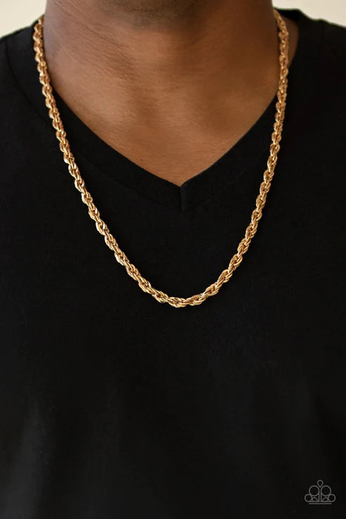 Instant Replay - Gold Upscale Double Rope Chain Urban Necklace N#4783