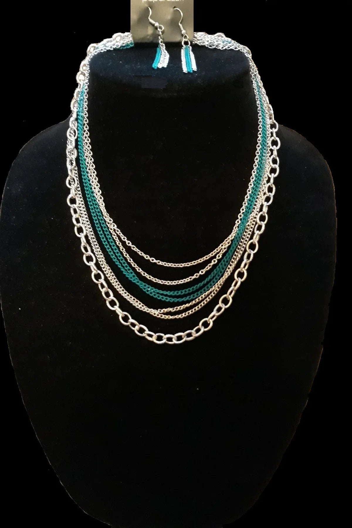 Intensely Industrial - Green Collision Chains Industrial Necklace N#4009