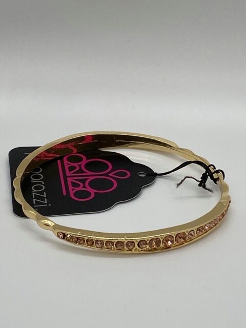 Just SPARKLE And Wave - Gold/Topaz Encrusted Ripple/Wavy Bangle Bracelet B#6796