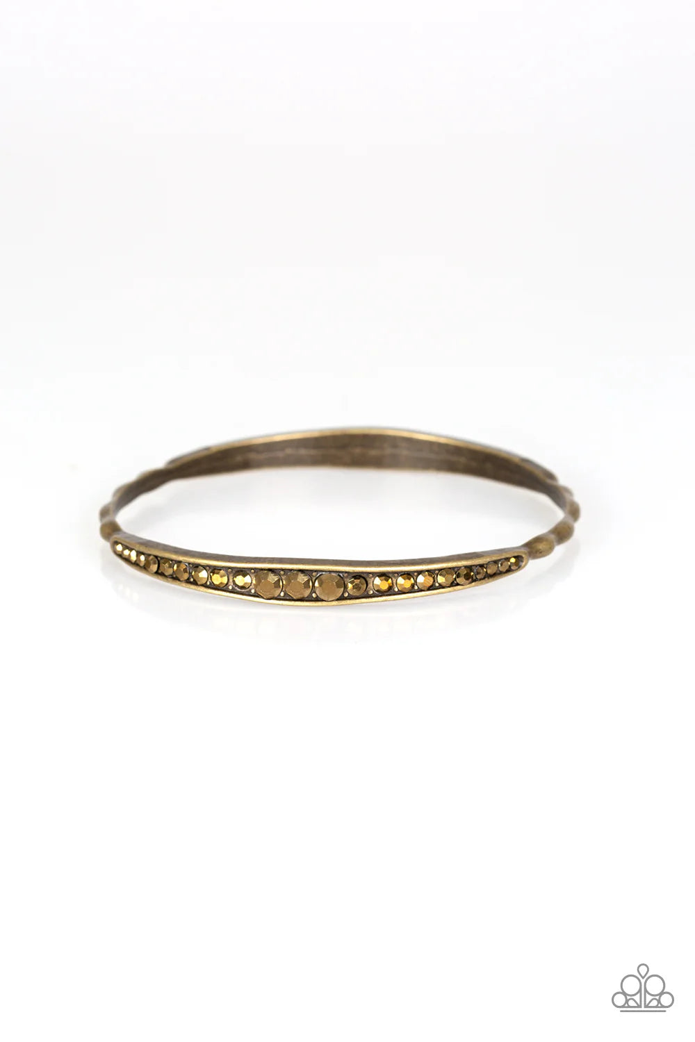 Just SPARKLE and Wave - Brass/Golden Encrusted Ripple/Wavy Bangle Bracelet B#7106