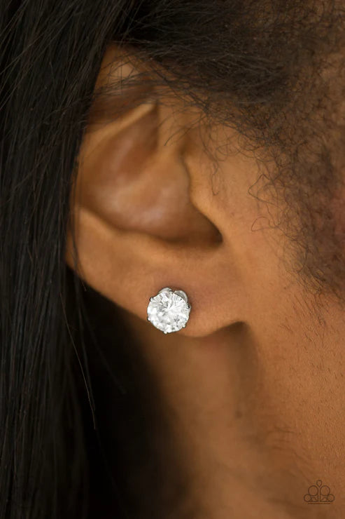 Just In TIMELESS - Oversized White Nestled Gem Earrings E#1300